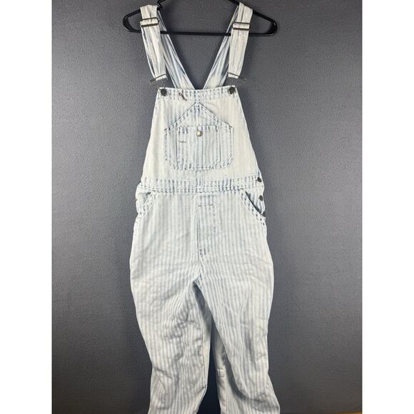 Faherty Topsail Overalls Railroad Stripes Blue White Jumpsuit Size Small - Picture 1 of 12